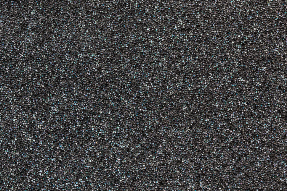 Close-up of black polyurethane foam